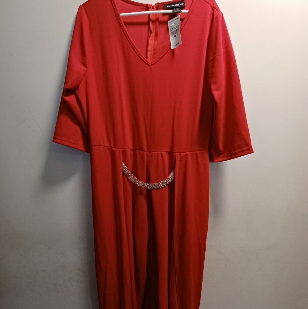 RED JUMPSUIT WITH TRAIN IN THE FRONT AND BACK